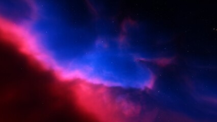 Space background. Nice clean colorful nebula with star field. 3D rendering
