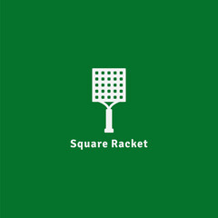 The racket logo is square. Suitable for sports business.