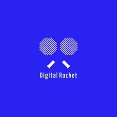 Logo of two digital rackets. Suitable for sports and technology businesses.