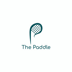 The racket logo is in the shape of the letter P. Suitable for sports businesses.