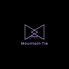 The bow tie logo is in the shape of a mountain. Suitable for fashion and adventure businesses.