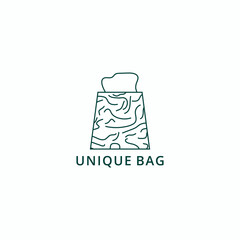 Unique shopping bag logo from stripes. Suitable for online shop businesses and bag manufacturers.