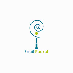 The racket logo is in the shape of a shell. Suitable for sports business.
