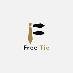 Long tie logo in the shape of the letter F. Suitable for fashion business.