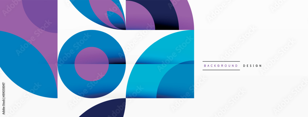 Poster a mesmerizing art piece featuring a blue and purple geometric pattern on a white background. the vib