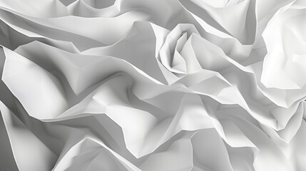 Crisp white folds of paper create a textured landscape, offering a minimalist backdrop ideal for cover designs, posters, and website backgrounds. Dive into the depth of this 3D abstract background