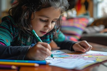 The unfinished drawing becomes a springboard for a family writing project, each member contributing a story inspired by the artwork