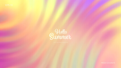 Summer gradient background. Bright colorful warm summer colors. Gradient background in pink and yellow colors with soft transitions. Great for covers, branding, poster, banner. Vector illustration.