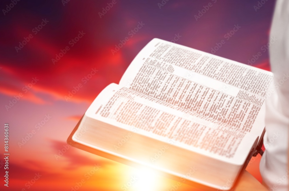 Poster christian hand holding holy bible book - Posters