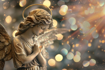 Fototapeta premium Angelic figure with halo
