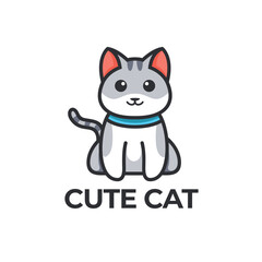 Cute Cat Logo Design