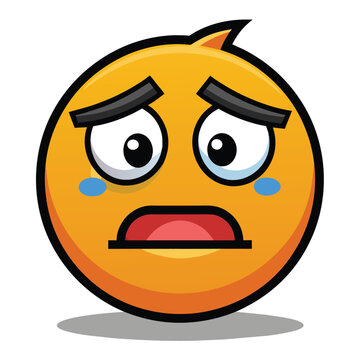 Depressed emoticon emoji vector design