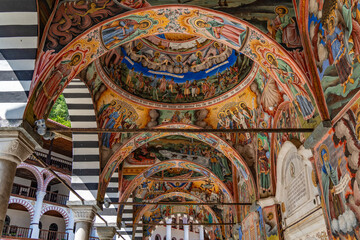Obraz premium Rila Monastery, the largest Eastern Orthodox monastery in Rila Mountains, Bulgaria