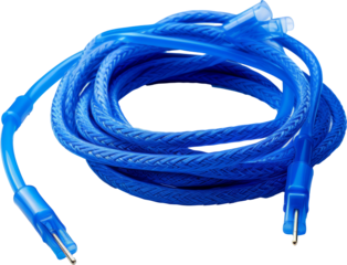 blue cable wire isolated on white or transparent background,transparency 