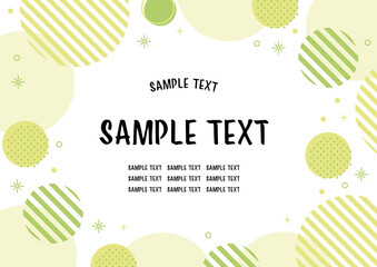 黄緑　水玉　キラキラ　幾何学フレーム