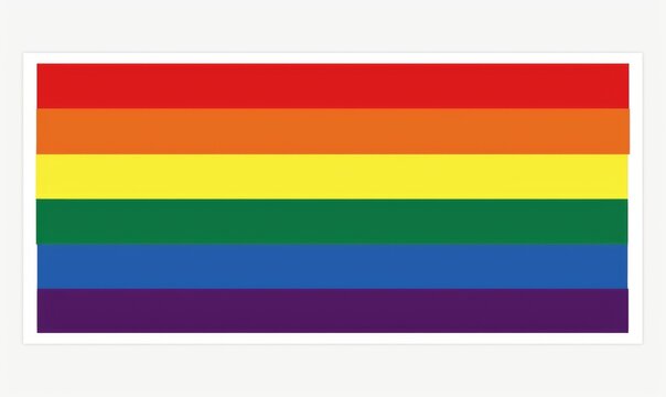 A flat vector rainbow flag design, designed for pride celebrations on a white background. 