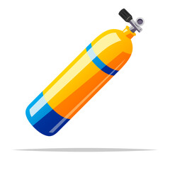 Scuba diving oxygen cylinder tank vector isolated illustration
