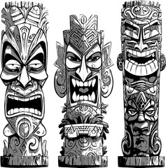 Tiki Totem Three Pack
