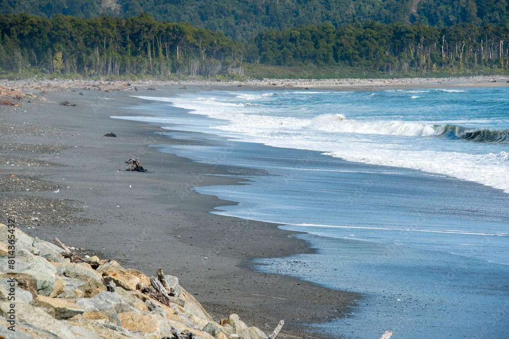 Wall mural maori beach in bruce bay - new zealand