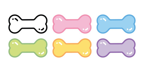 dog bone icon vector candy jelly logo colorful symbol cartoon character doodle illustration clip art isolated design