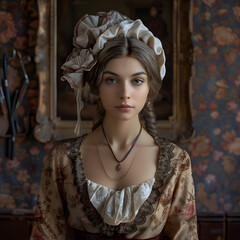 An elegant woman with styled hair and a warm smile , generative AI.