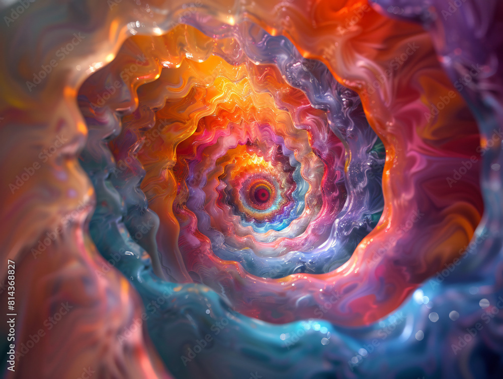 Poster vibrant and fluid swirling abstract design with bright colors for artistic background/banner, featur