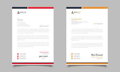 Red And Yellow Modern Business Letterhead Simple Clean Template Design