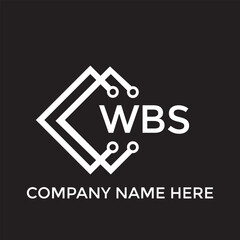 WBS letter technology logo design on black background. WBS creative initials letter IT logo concept. WBS setting shape design
