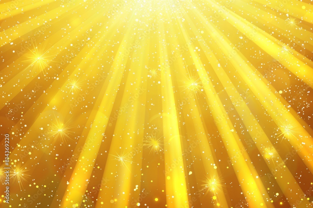 Aufkleber background of yellow rays with sparkles and space for text