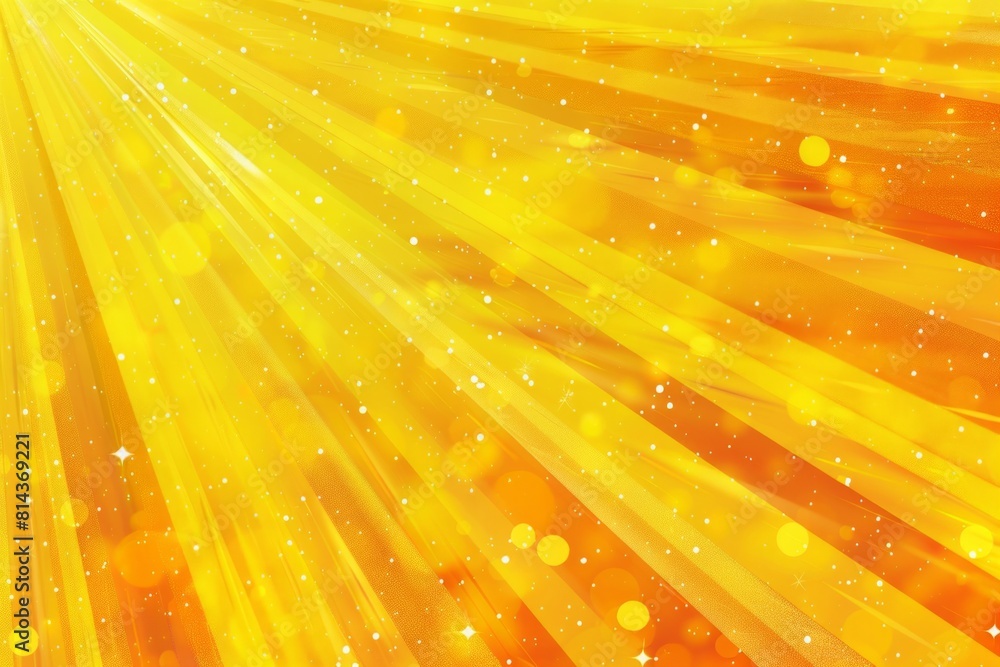 Poster background of yellow rays with sparkles and space for text