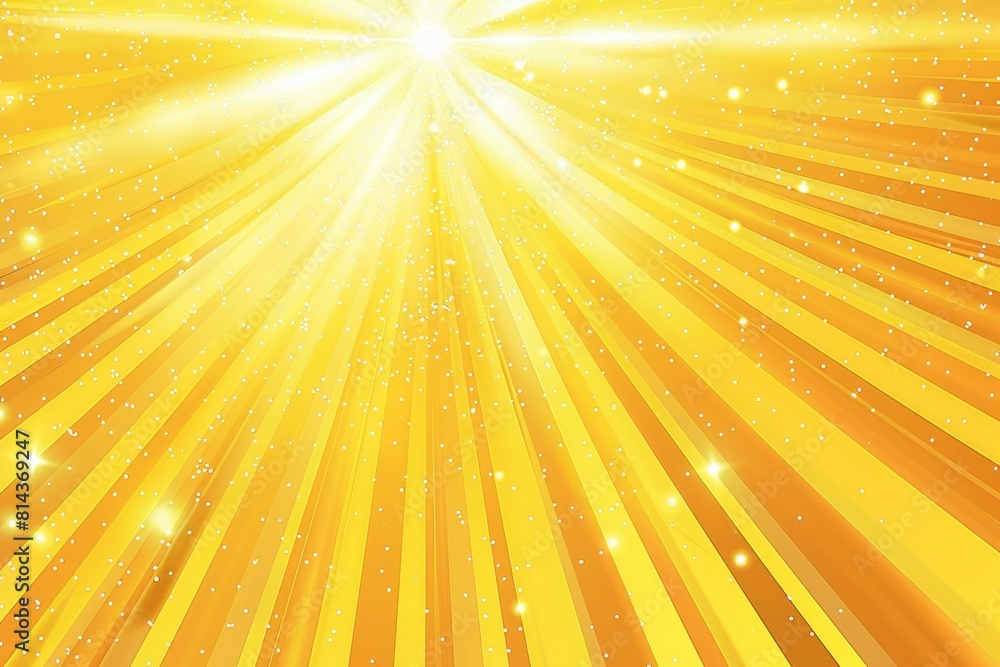 Poster background of yellow rays with sparkles and space for text