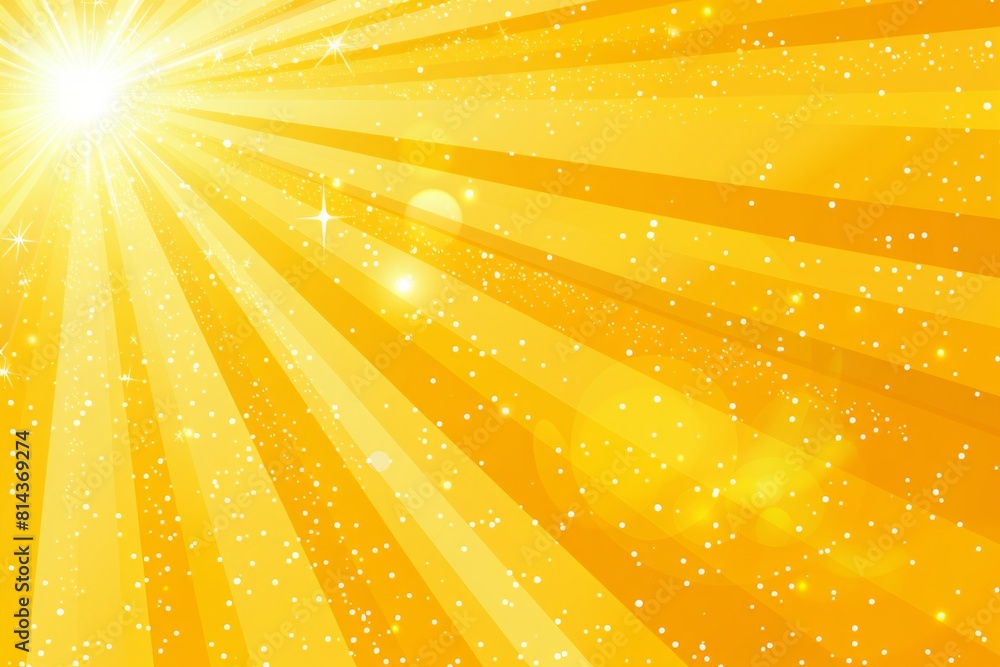 Poster background of yellow rays with sparkles and space for text
