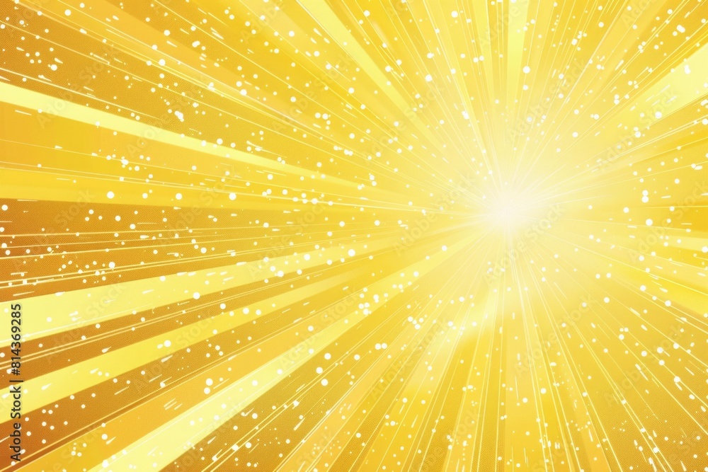 Poster background of yellow rays with sparkles and space for text