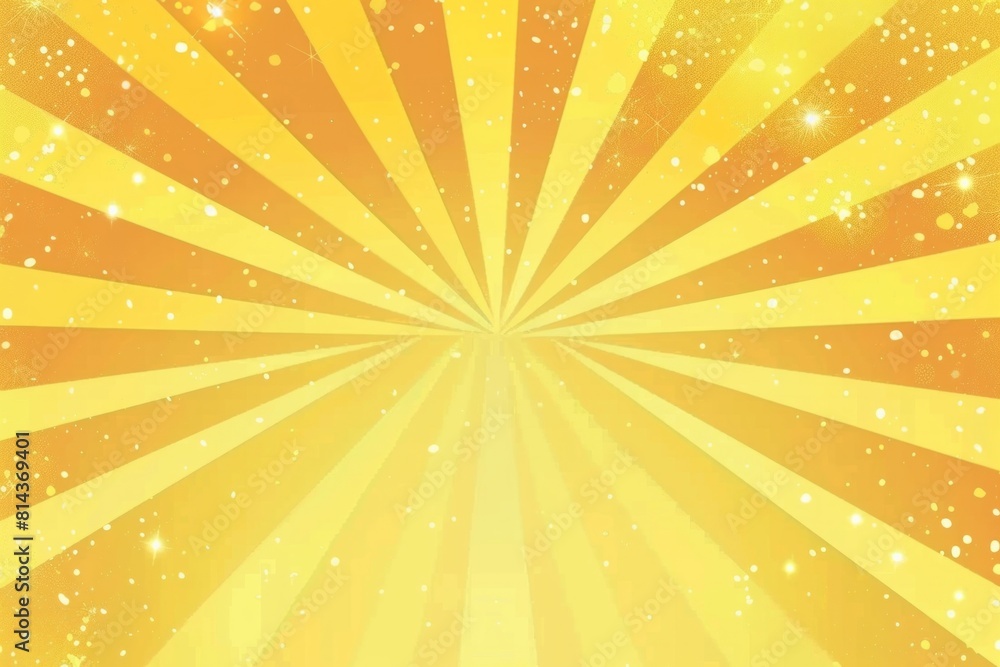 Poster background of yellow rays with sparkles and space for text