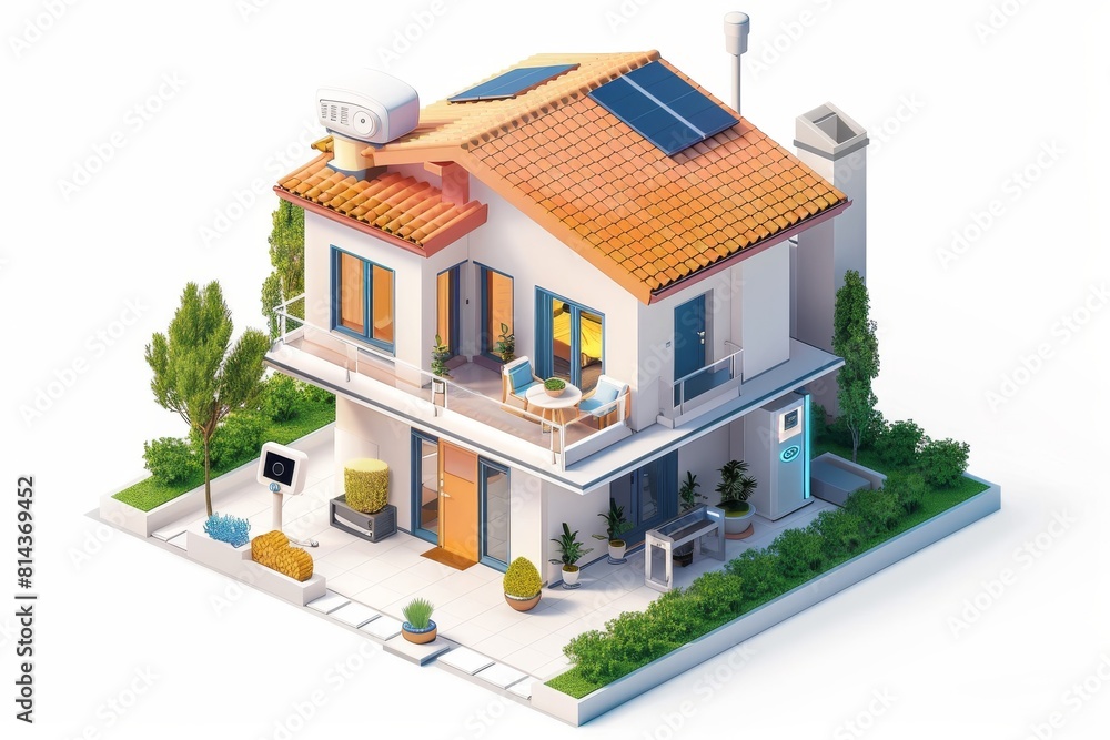 Poster high tech homes focus on digital protection and precision detection to ensure secure home automation