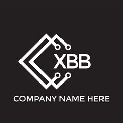Obraz premium XBB letter technology logo design on black background. XBB creative initials letter IT logo concept. XBB setting shape design 