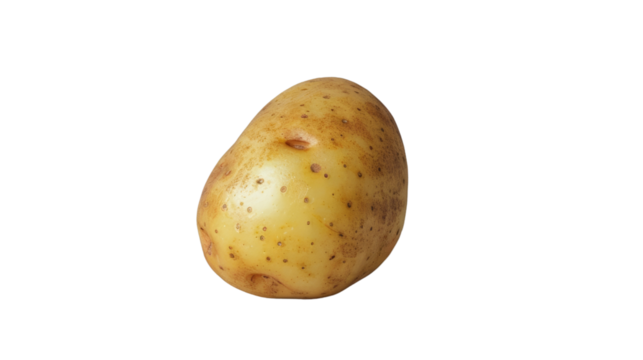a single potato , Isolated on white background.