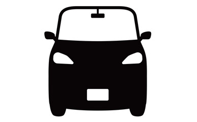 Obraz premium 正面・前向きの車のシルエットアイコンイラスト・マーク_パーキング・自動車・ワゴン車など