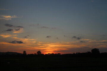 Sunset sky for background or sunrise sky and cloud at morning.