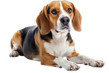 Beagle Dog Sitting Isolated