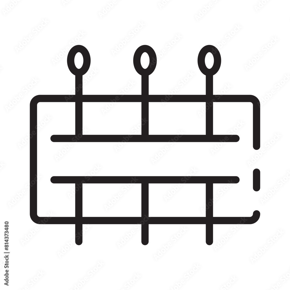 Poster metal needle pins line icon