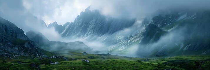 Mountain landscapes realistic nature and landscape