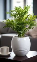 plant in a vase on the table