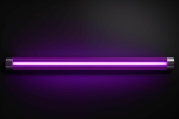 violet horizontal glowing light bar on dark background, glowing line, glowing effect, minimalist style, in the style of glowing lines. Generative ai