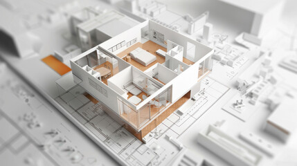 a 3D small house model is seamlessly embedded within the architecture floorplan, facilitating seamless communication and collaboration among project stakeholders.