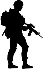 Naklejka premium soldier silhouette illustration. vector illustration 