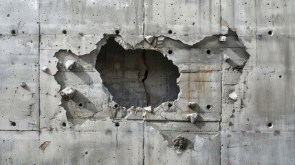 A gray concrete wall, evoking a sense of surprise, shock, or even vulnerability.