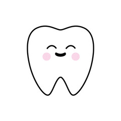 Cute tooth character icon.