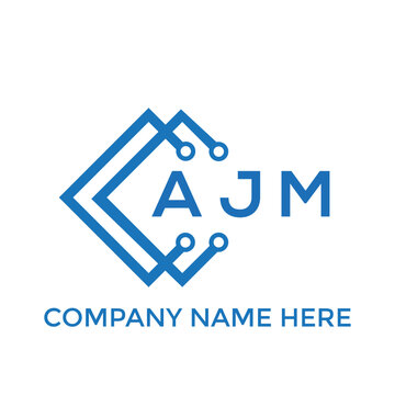 AJM letter logo design on White background. AJM creative initials letter logo concept. AJM letter design.

