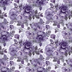 Floral purple color, form natural, seamless fabric pattern.